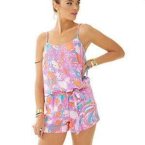Lilly Pulitzer Deanna Romper Feeling Tanked - Size Small